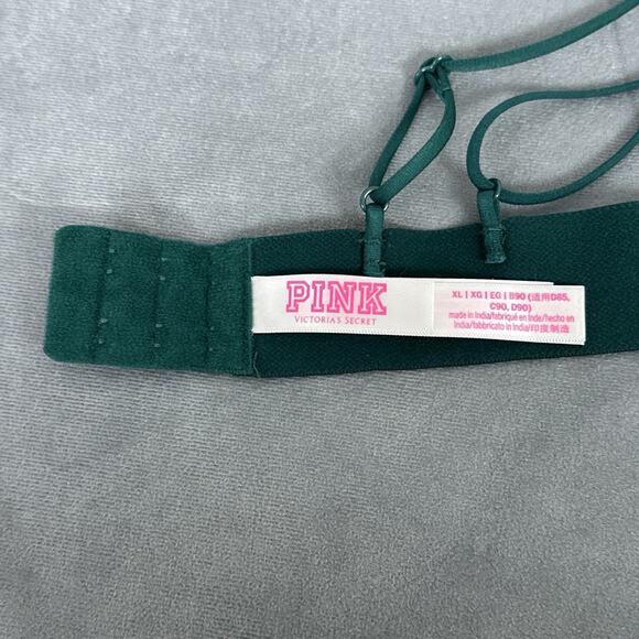 Victoria’s Secret PINK Bra Bralette XL Strappy Criss Cross Back Dark Green - Picture 8 of 9